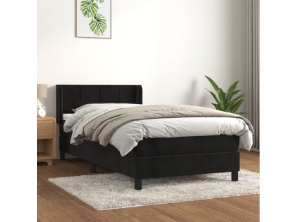 vidaXL Posteľný rám boxspring s matracom čierny 80x200 cm zamat