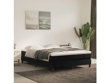 vidaXL Posteľný rám boxspring s matracom čierny 140x190 cm zamat