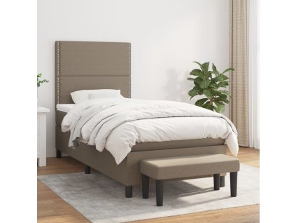 vidaXL Posteľný rám boxsping s matracom sivohnedý 80x200 cm látka