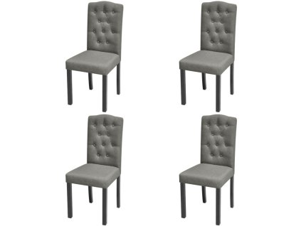 vidaXL Jedálenské stoličky 4 ks sivé látkové