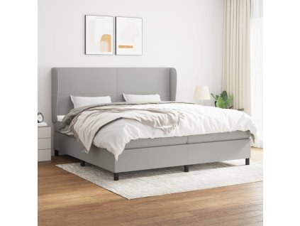 vidaXL Posteľný rám boxsping s matracom bledosivý 200x200 cm látka