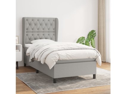 vidaXL Posteľný rám boxsping s matracom bledosivý 80x200 cm látka