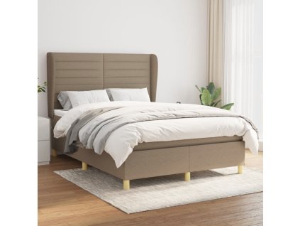 vidaXL Posteľný rám boxspring s matracom sivohned 140x200 cm látka