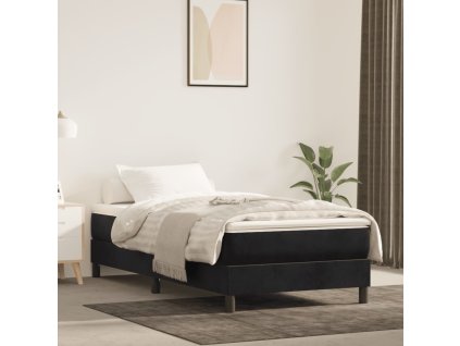 vidaXL Posteľný rám čierny 90x190 cm zamat