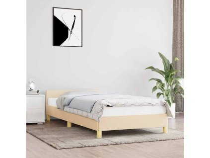 vidaXL Posteľ bez matraca krémová 100x200 cm látka