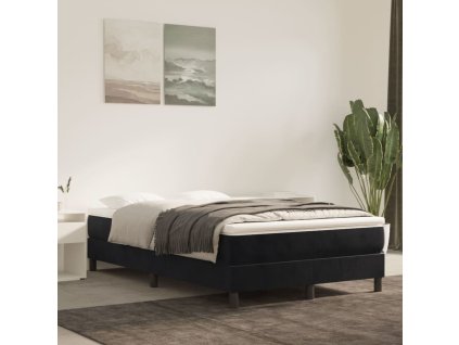 vidaXL Posteľný rám boxspring s matracom čierny 120x200 cm zamat