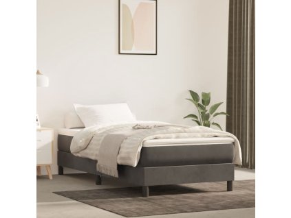 vidaXL Posteľ bez matraca tmavosivá 90x200 cm zamat