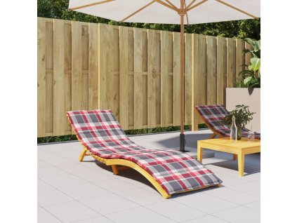 vidaXL Podložka na ležadlo, červené kocky 200x70x3 cm, oxfordská látka