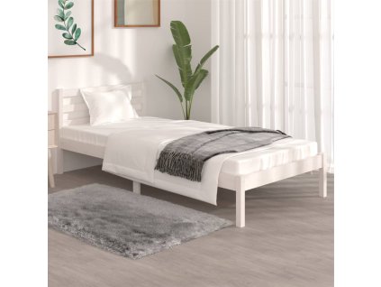 vidaXL Posteľný rám borovicový masív 90x190 cm biely malé jednolôžko