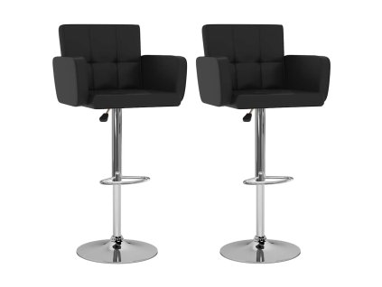 vidaXL Barové stoličky 2 ks čierne umelá koža