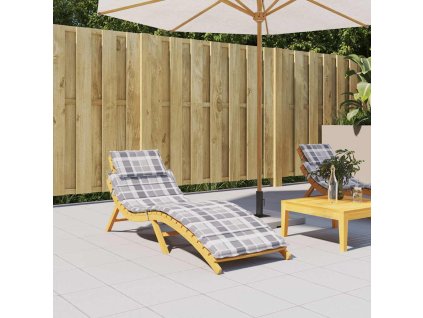 vidaXL Podložka na ležadlo, sivé kocky 186x58x4 cm, oxfordská látka