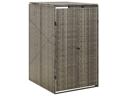 vidaXL Ohrada na odpadkový kôš sivá 70x80x117 cm polyratan