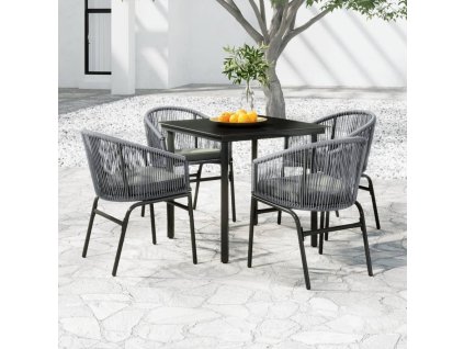 vidaXL 5-dielna záhradná jedálenská súprava sivá