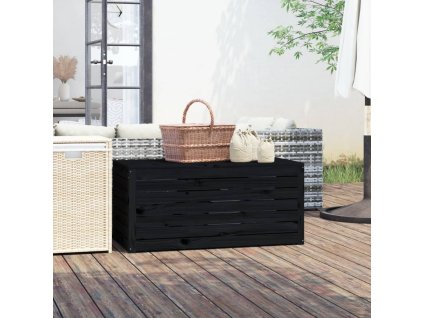 vidaXL Záhradný box čierny 101x50,5x46,5 cm masívna borovica