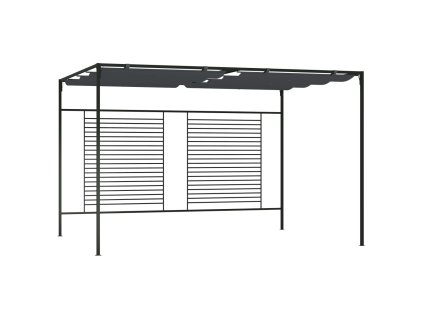 vidaXL Altánok so zaťahovacou strieškou 4x3x2,3 m antracitový 180 g/m²