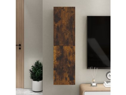 vidaXL Nástenná TV skrinka dymový dub 30,5x30x110 cm