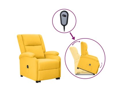 vidaXL Zdvíhacie kreslo, žlté, látka