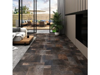 vidaXL Podlahová doska z PVC,samolepiaca 5,11m², štruktúra dreva,hnedá