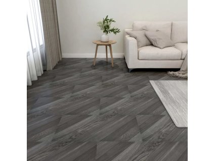 vidaXL Samolepiace podlahové dosky 55 ks, PVC 5,11 m², sivé, pruhy