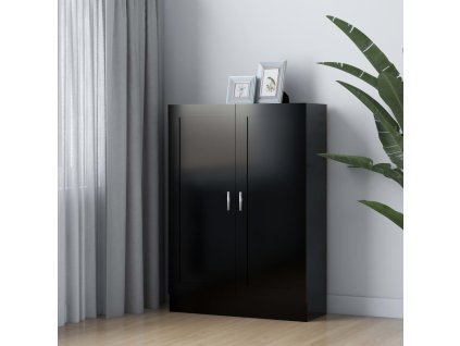 vidaXL Knižnica, čierna 82,5x30,5x115 cm, kompozitné drevo