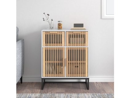 vidaXL Komoda biela 60x30x75 cm kompozitné drevo