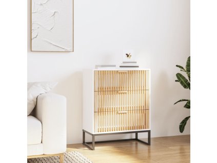 vidaXL Komoda biela 60x30x75 cm kompozitné drevo