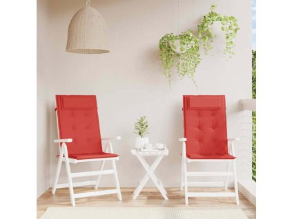 vidaXL Podušky na stoličky s vysokým operadlom 2 ks červené látka