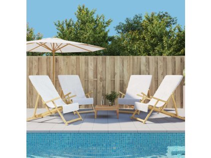 vidaXL Plážové uteráky 4 ks biele 60x135 cm látka 400 GSM
