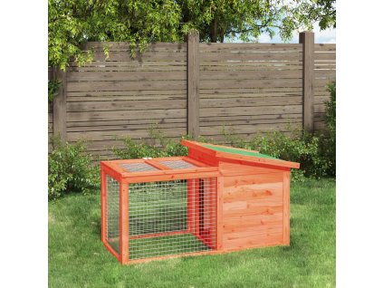 vidaXL Králikáreň hnedá 100,5x54x55 cm masívna borovica