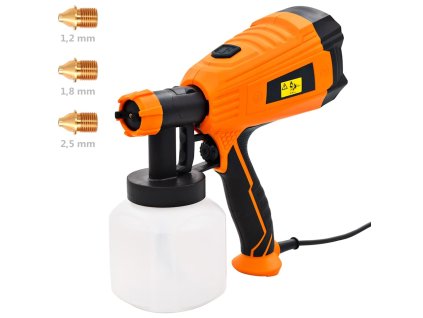 vidaXL Elektrická striekacia pištoľ s 3 veľkosťami trysiek 500 W 800 ml