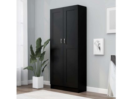 vidaXL Knižnica, čierna 82,5x30,5x185,5 cm, kompozitné drevo