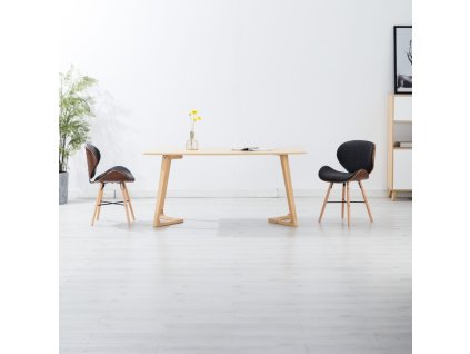 vidaXL Jedálenské stoličky 2 ks, tmavosivé, látka a ohýbané drevo