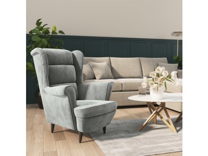 vidaXL Kreslo bledosivé zamat