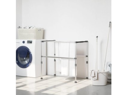 vidaXL Sušiak na bielizeň 83x(50-55)x(40-85) cm hliník