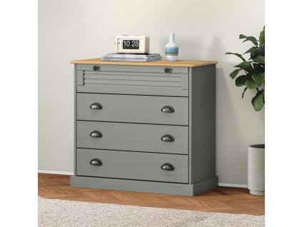 vidaXL Zásuvková skrinka VIGO sivá 80x40x76 cm borovicový masív