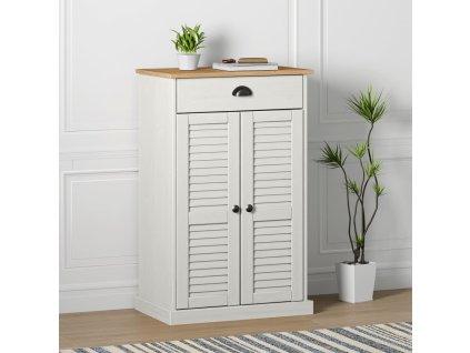 vidaXL Skrinka na topánky VIGO biela 60x35x96 cm masívna borovica