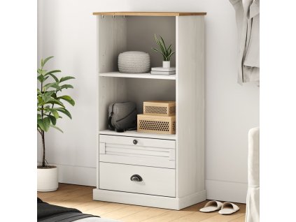 vidaXL Knižnica VIGO biela 60x35x114,5 cm masívna borovica