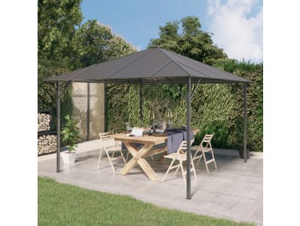 vidaXL Altánok so strieškou 3x3 m antracitový