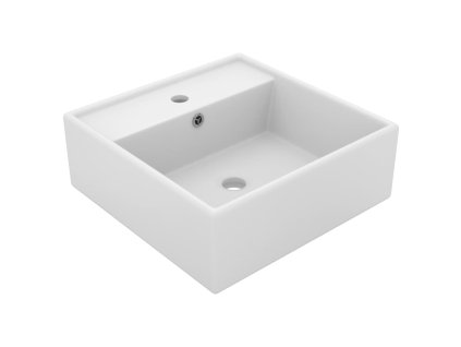 vidaXL Luxusné štvorcové umývadlo s prepadom matné biele 41x41 cm keramika
