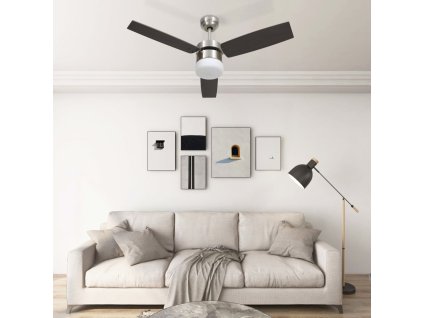 vidaXL Stropný ventilátor so svetlom a ovládačom 108 cm, tmavohnedý