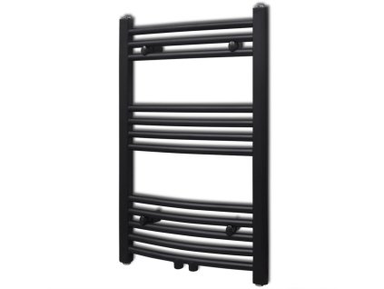 Čierny rebríkový radiátor na centrálne vykurovanie, zaoblený 500x764mm