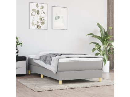 vidaXL Posteľ bez matraca bledosivý 100x200 cm látka
