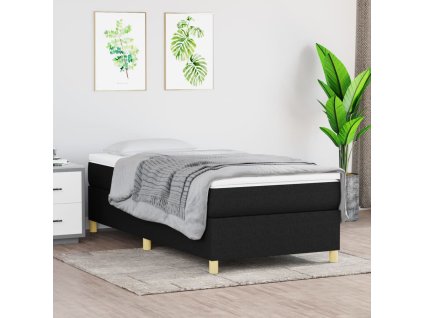 vidaXL Rám postele bez matraca Čierna 90x200 cm Látka