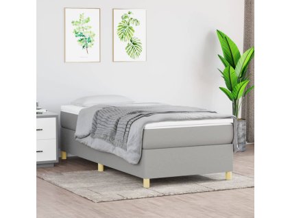 vidaXL Posteľ bez matraca bledosivý 100x200 cm látka