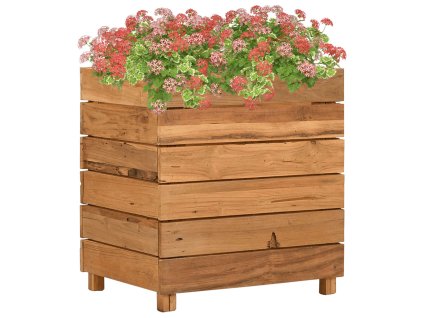 vidaXL Vyvýšený záhon 50x40x55 cm, recyklované tíkové drevo a oceľ