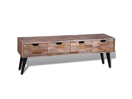 Konzolový TV stolík z recyklovaného dreva so 4 zásuvkami