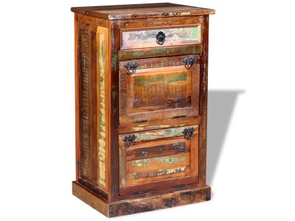 vidaXL Skrinka na topánky so 4 poličkami a zásuvkou, recyklovaný masív