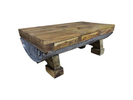 vidaXL Konferenčný stolík, zmes recyklovaného dreva 90x50x35 cm