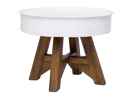 vidaXL Konferenčný stolík 60x45 cm biely masívne recyklované drevo