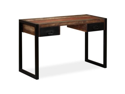 vidaXL Písací stôl s 2 zásuvkami, recyklovaný masív 120x50x76 cm
